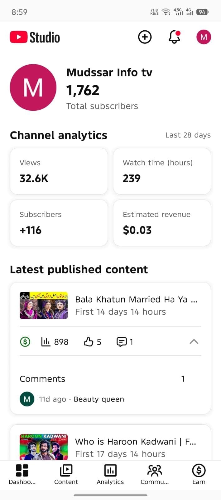 Organic Fresh Monetized Channel Available