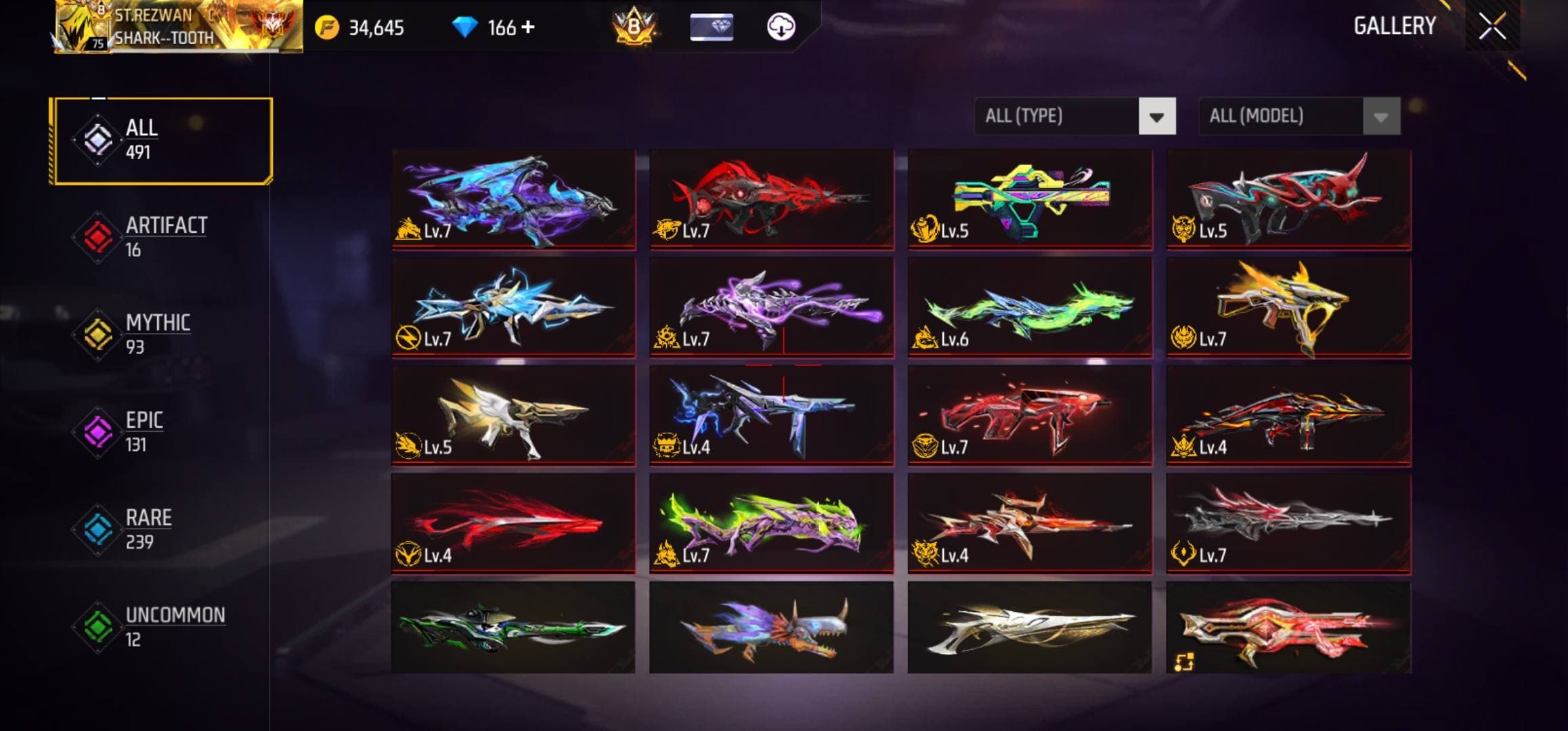 FF ID LEVEL 75 Account